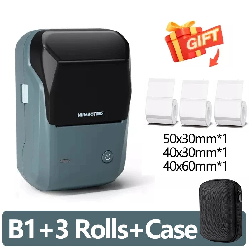 Mini Label Thermal Printer B1 Portable Self-Adhesive Printer for Stickers round Labels Rolls UV Tag Bluetooth Printer