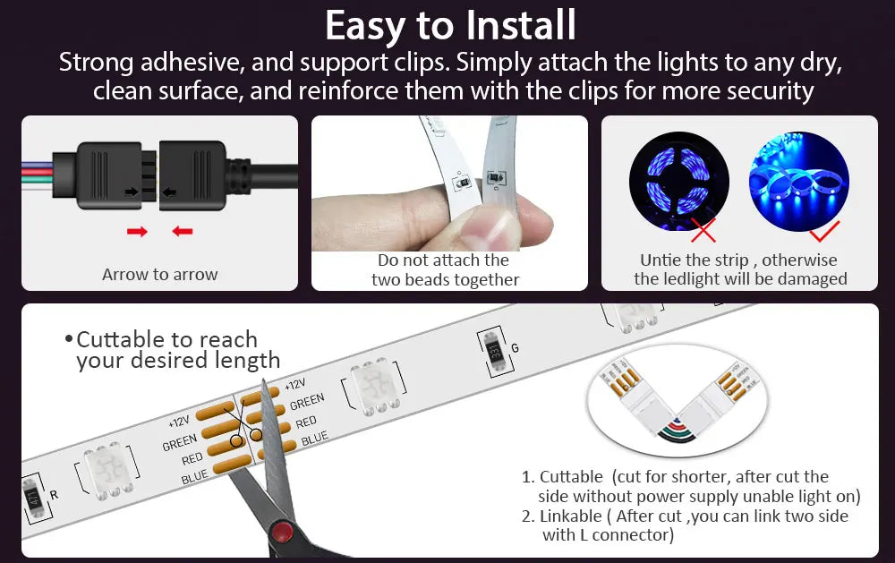 LumaBeats™ RGB LED Light Strip – Party-Ready, Music Reactive