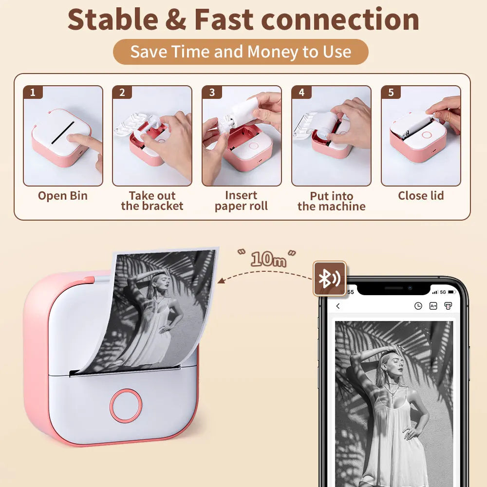 Mini Pocket Printer – Portable Wireless Thermal Printer