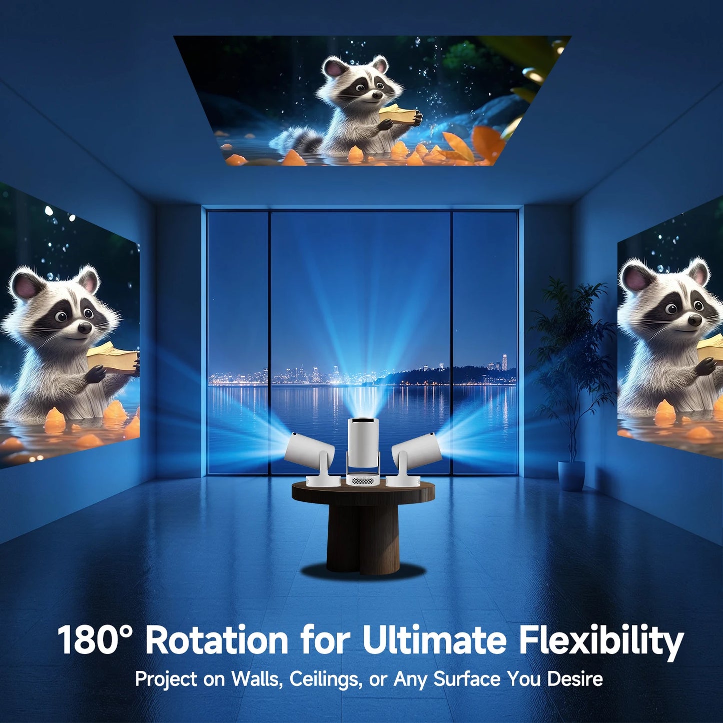 HY300 Pro+ Smart Mini Projector