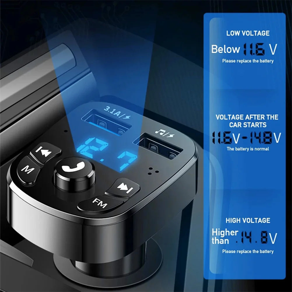Car Bluetooth 5.0 FM Transmitter & MP3 Music Player