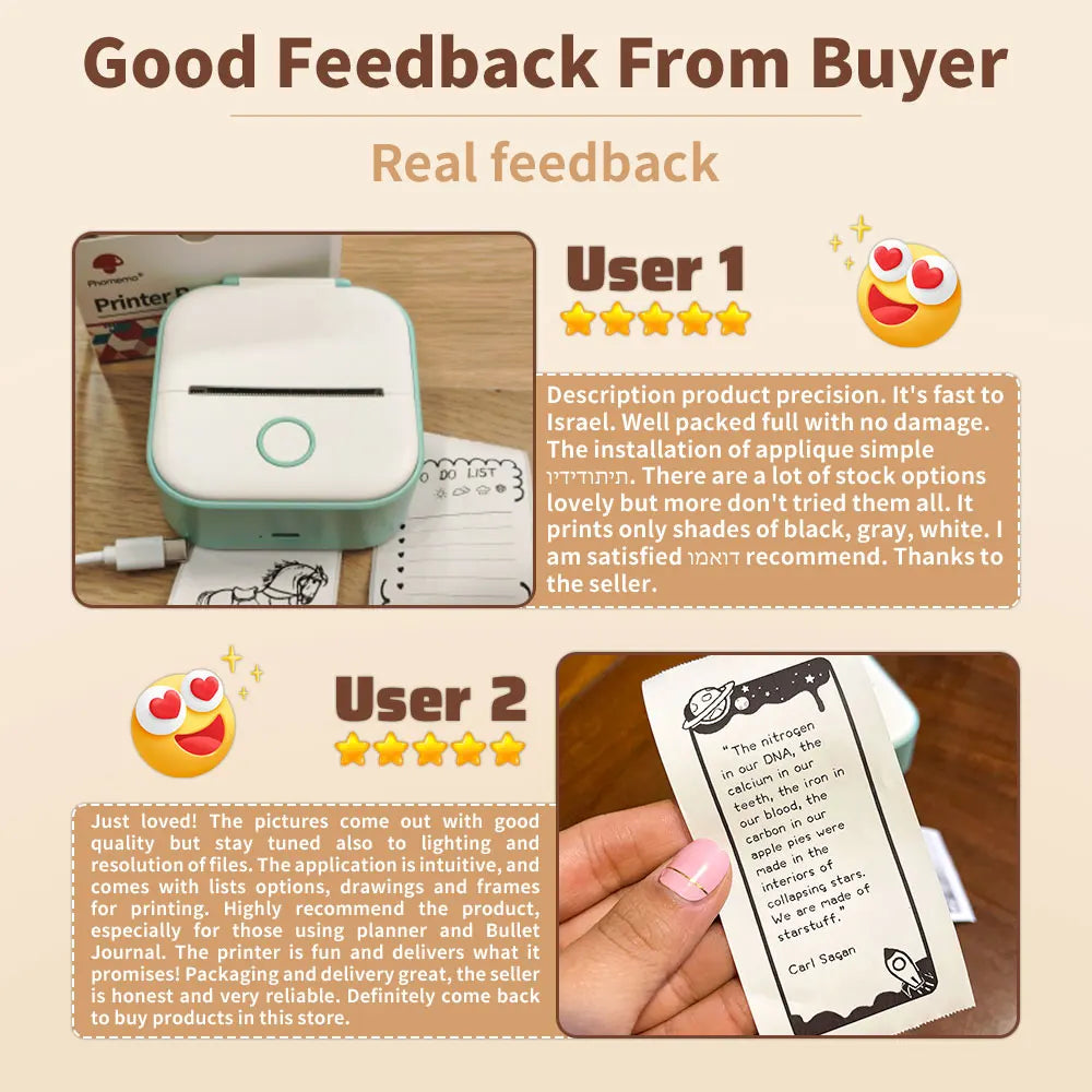 Mini Pocket Printer – Portable Wireless Thermal Printer