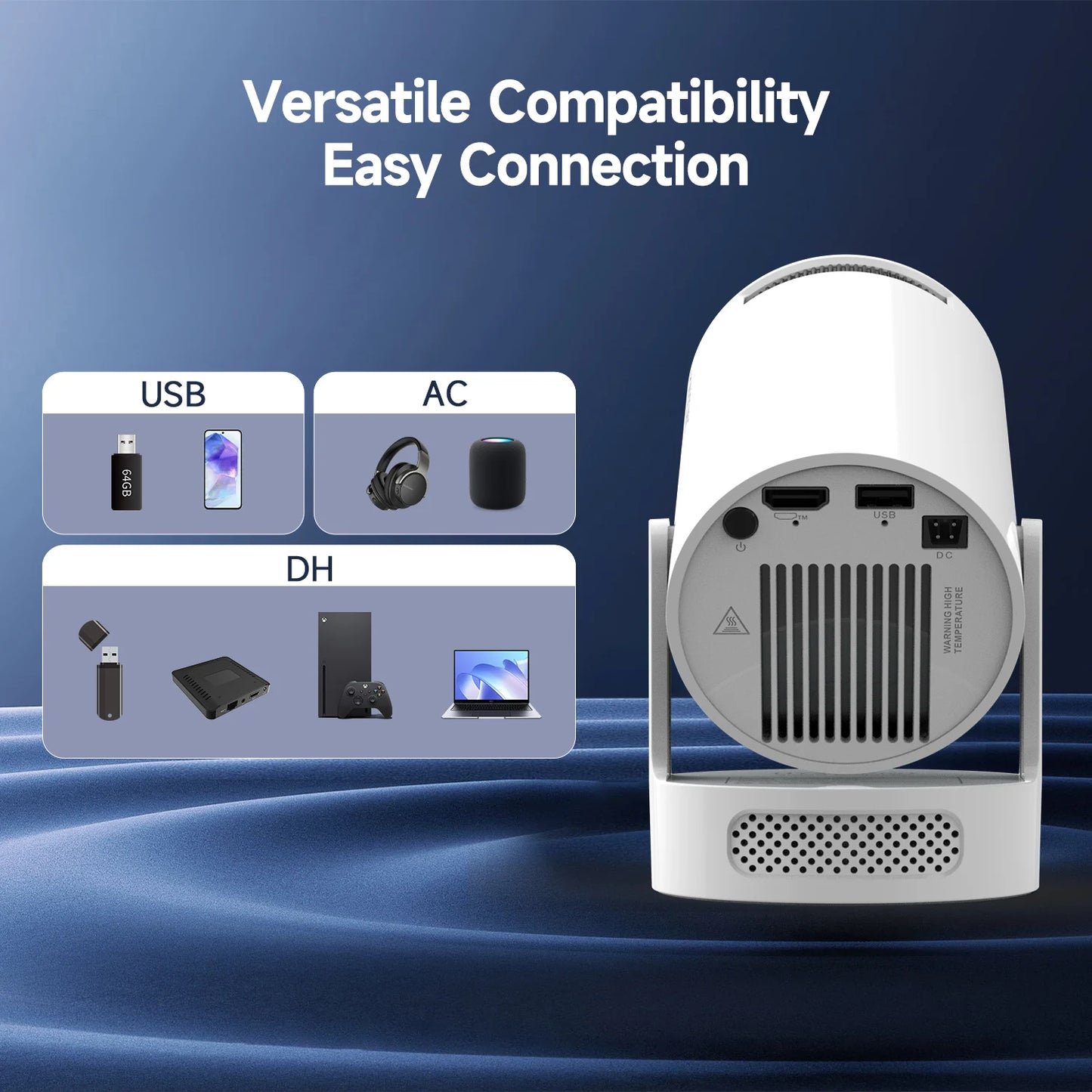 HY300 Pro+ Smart Mini Projector