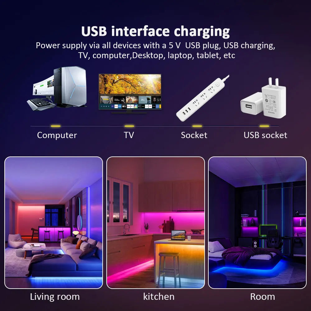 LumaBeats™ RGB LED Light Strip – Party-Ready, Music Reactive