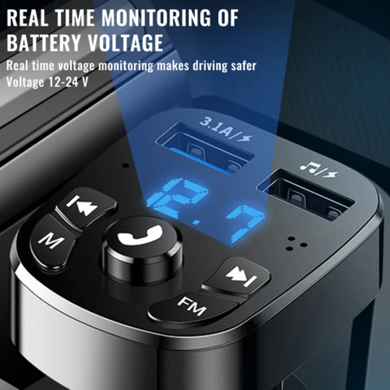Car Bluetooth 5.0 FM Transmitter & MP3 Music Player