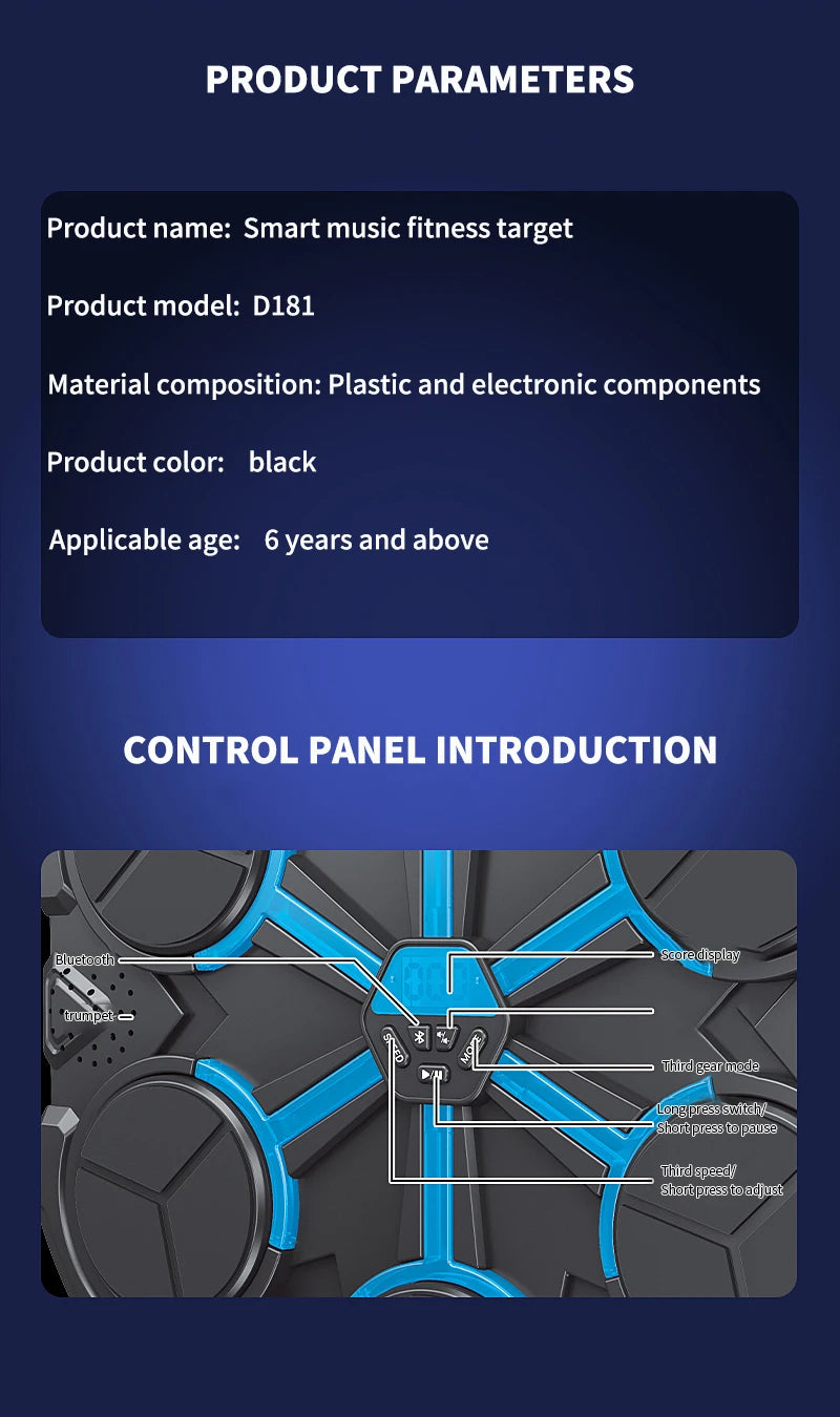 BeatBoxer™ Pro – Bluetooth Boxing Wall Target with Music & Light Cues