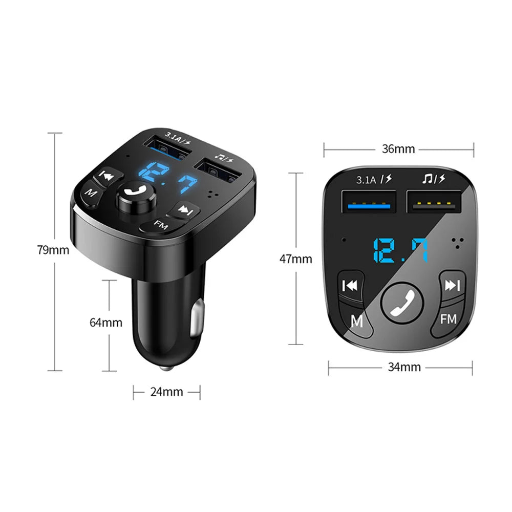 Car Bluetooth 5.0 FM Transmitter & MP3 Music Player