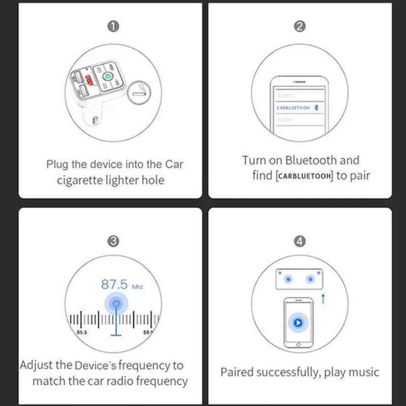 Car Bluetooth 5.0 FM Transmitter & MP3 Music Player